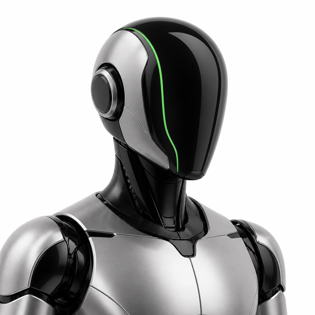Robô humanoide preto e prata